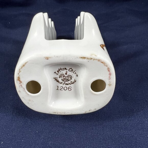 Vintage Lefton China Cardinal & Holly Ceramic Napkin Holder Tree-Shaped Hand Pai - Picture 4 of 4